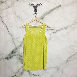 Loft yellow polka dot tank top Size Small